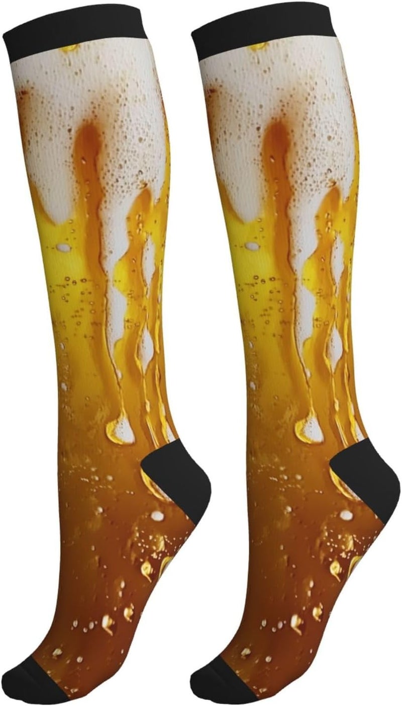 thmnj Compression Socks Knee High Support Socks for Women Men Circulation Stockings for Athletic Running Cycling Flying - Image 1